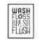 Stupell Industries Bathroom Terms Wash Floss Brush Flush Minimal Text Framed Wall Art